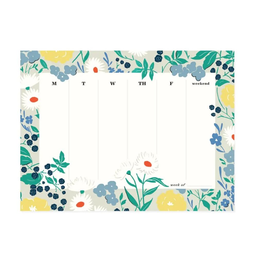 Blackberry Floral Weekly Agenda Notepad